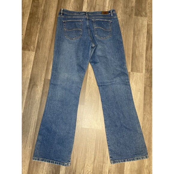 Lee Denim Blue Jeans Womens 16L Long 34x33.5 Mid Rise Mom Straight Boot - Picture 6 of 9